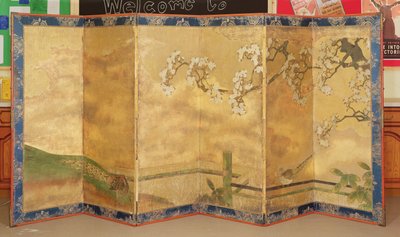 Bir çift boyalı ekrandan biri, Japonca, 17. yüzyılın sonu veya 18. yüzyılın başı (çift için bkz. 144894) by Japanese School