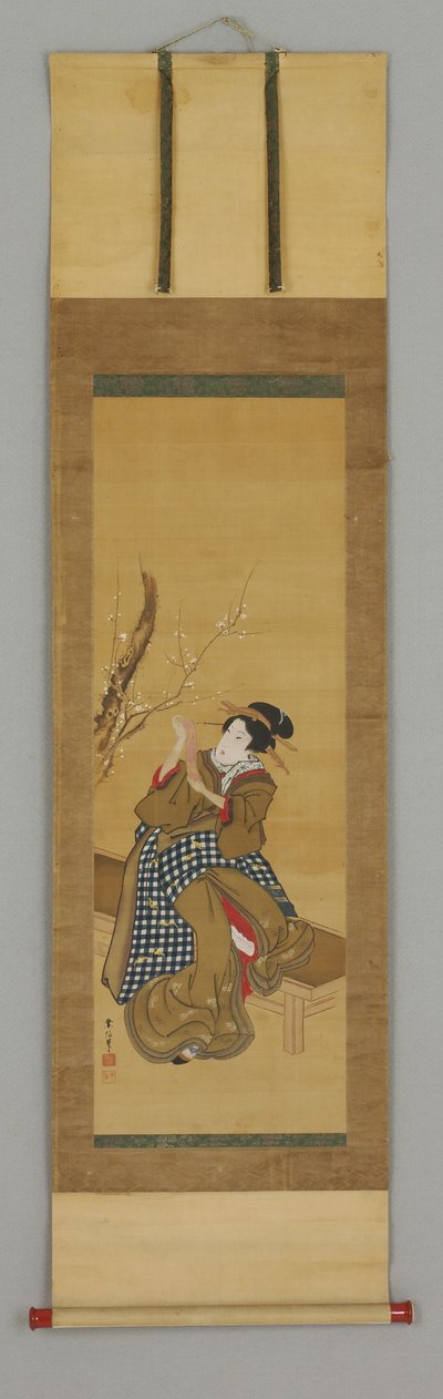 Ukiyoe, bankta oturan kadın by Japanese School