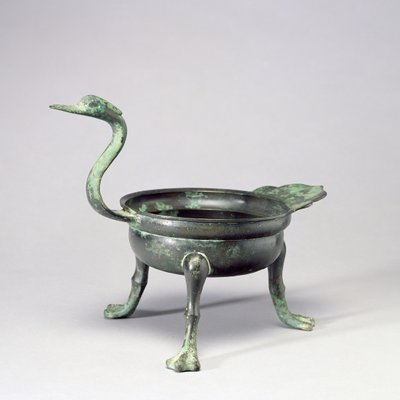 Ördek başlı saplı tripod, Paekche Kingdom, 6-7. yüzyıl (bronz) by School Korean