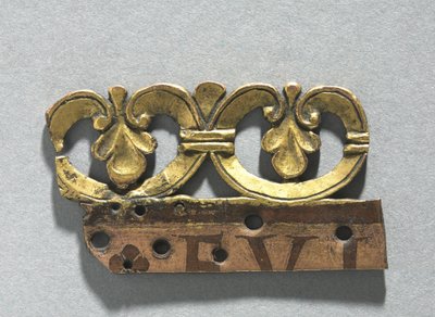 Bir Anıt Tapınağından Süs Arması Parçası, c.1165-1180 (yaldızlı bakır, email brun (kahverengi emaye)) by School Mosan