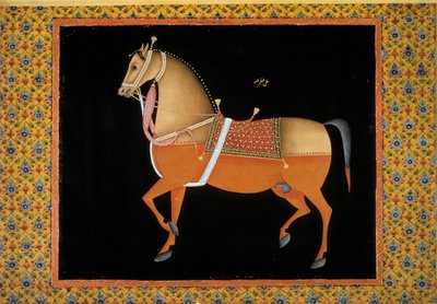 Moghol sanatı: bir aygırın temsili. 18. yüzyıl guaş. Paris, B.N. by School Mughal