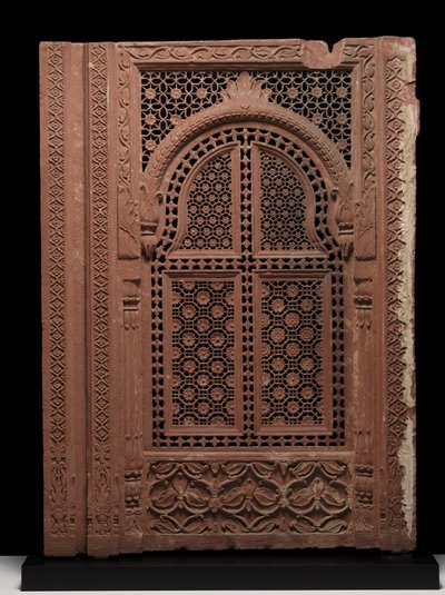 Bir çift Jali perdesi, c.18. yüzyıl (kumtaşı) by School Mughal