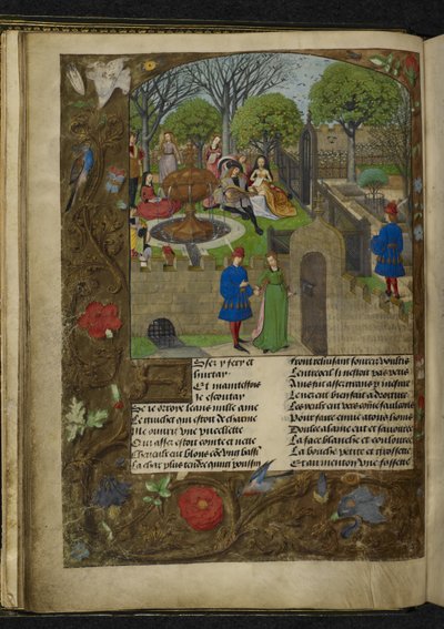 Harley 4425 f. 12v Zevk Bahçesi (parşömen) by School Netherlandish