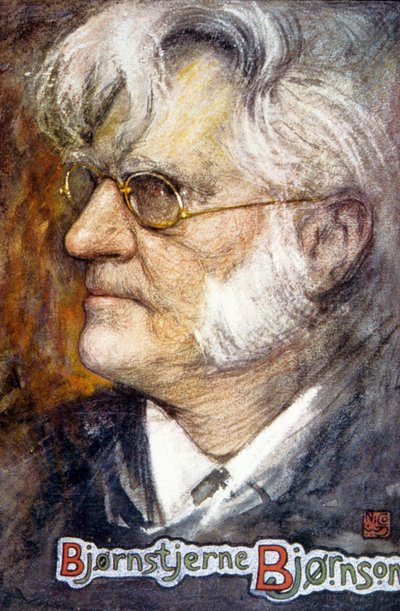 Bjørnstjerne Martinius Bjørnson (kolout litho) by School Norwegian