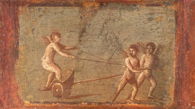 Savaş arabasındaki aşk tanrısı, Herculaneum by School Roman