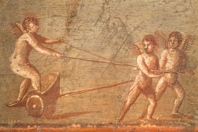 Savaş arabasındaki aşk tanrısı, Herculaneum by School Roman