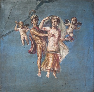 Mavi zemin üzerinde Mars ve Venüs, Herculaneum by School Roman