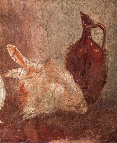 Dionysos heykeli, keçi başı ve meyve, Herculaneum by School Roman