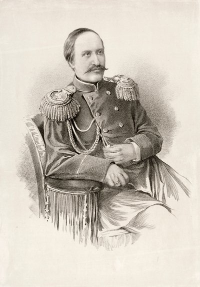 Kont Nikolai Ignatiev, Rus askeri politikacı ve diplomat (gravür) by School Russian