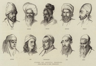 Asya Halklarının Türleri (gravür) by School Russian