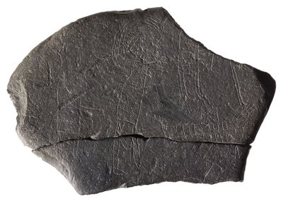 Erken Ortaçağ ada manastırından rehine taşı, Inchmarnock, Bute, İskoçya, MS 8-9. yüzyıl (arduvaz) by Scottish School