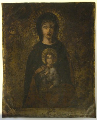 Çarmıha Gerilme (Madonna On Verso) (bakır üzerine yağlı boya) by School Spanish
