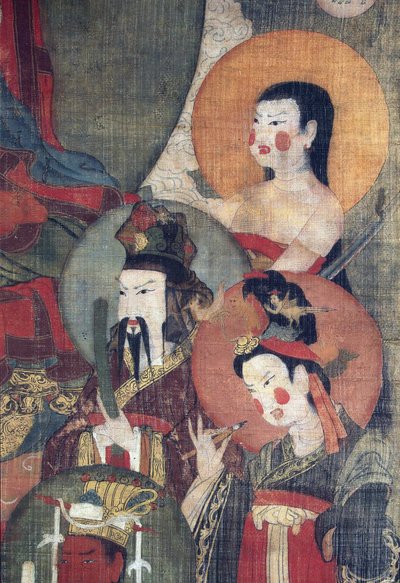 Tibet kültürü: Gezegen İlahları ile çevrili Tejaprabha Buddha. İpek üzerine tempera, boyut : 104x67, Erken 12. yüzyıl, Devlet İnziva Yeri, St. Petersburg by School Tibetan