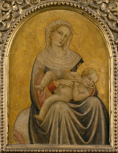 Bakire ve Çocuk, c.1420 (panelde tempera) by School Tuscan