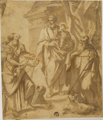 Aziz Mark ve Anthony ile Aziz Joseph ve İsa Çocuk, by School of Guido Reni