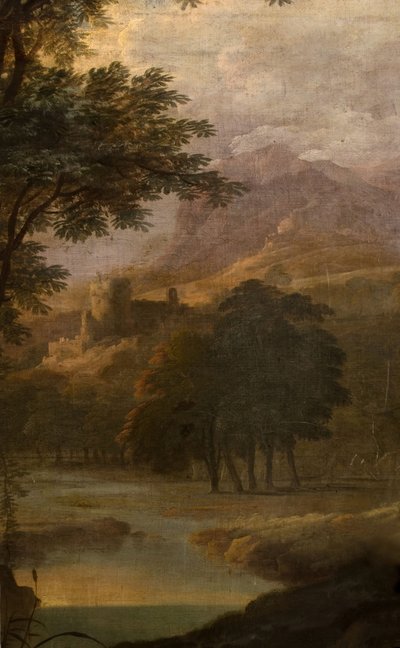 Uzakta Kale Ile Manzara, 1725. by School of Jacques Rousseau