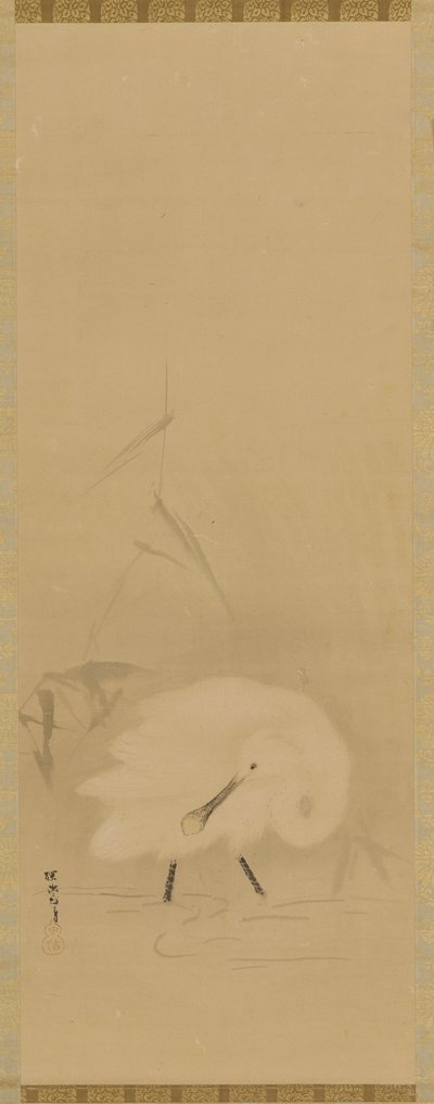 Bir kaşıkçı ve su otu, Edo dönemi, 17. yüzyılın ortaları. by School of Kano Tan