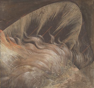 Ateş Dili ve Nimbus ile Çevrili Bir Havarinin Başı: Parça..., 1500-50. by School of Raphael.
