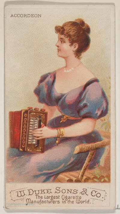 Akordeon, Duke marka sigaralar için Musical Instruments N82 serisinden, 1888., 1888. by Schumacher and Ettlinger