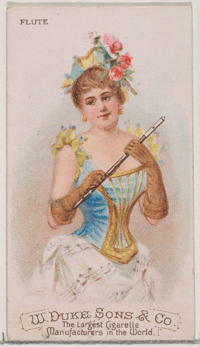 Duke marka sigaralar için Musical Instruments N82 serisinden flüt, 1888., 1888. by Schumacher and Ettlinger