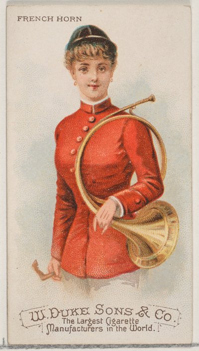 Fransız Korna, Duke marka sigaralar için Musical Instruments N82 serisinden, 1888., 1888. by Schumacher and Ettlinger