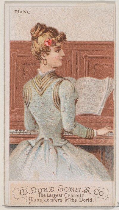 Piyano, Duke marka sigaralar için Musical Instruments N82 serisinden, 1888., 1888. by Schumacher and Ettlinger