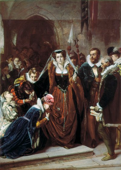 Queen Mary 1st Stuart (1542-1587) İskeleye doğru yürüyor by Scipione Vannutelli