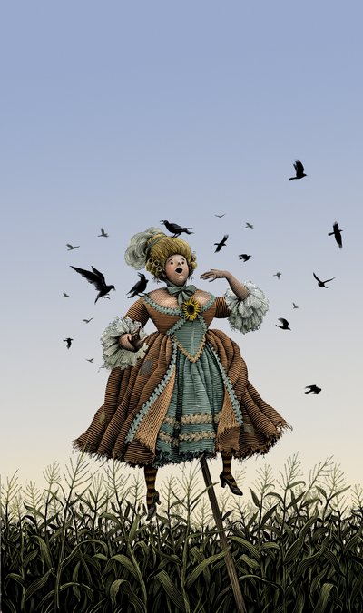 Barok Operatik Soprano Korkuluk, 2008 (karalama tahtası, dijital olarak renklendirilmiş) by Scott McKowen