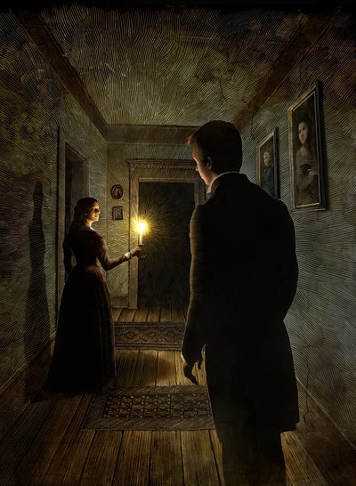 Great Expectations, 2012 (karalama tahtası, dijital olarak renklendirilmiş) by Scott McKowen