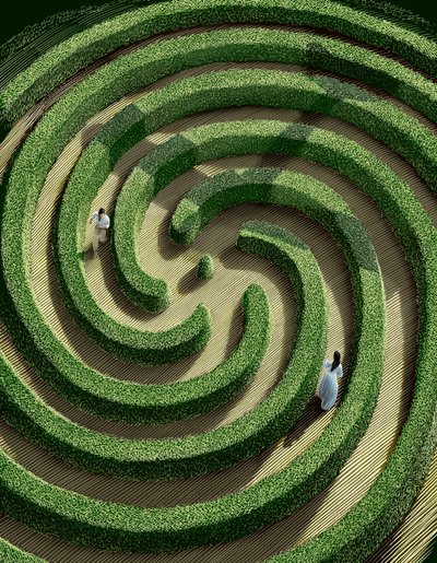 Misalliance, 2015 (karalama tahtası, dijital olarak renklendirilmiş) by Scott McKowen