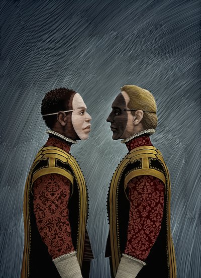 Kırmızı Kadife, 2016 (karalama tahtası, dijital olarak renklendirilmiş) by Scott McKowen