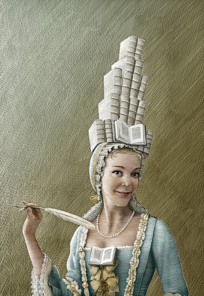 The Learned Ladies, 2014 (karalama tahtası, dijital olarak renklendirilmiş) by Scott McKowen