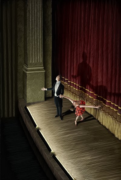 Kraliyet Ailesi, 2015 (karalama tahtası, dijital olarak renklendirilmiş) by Scott McKowen