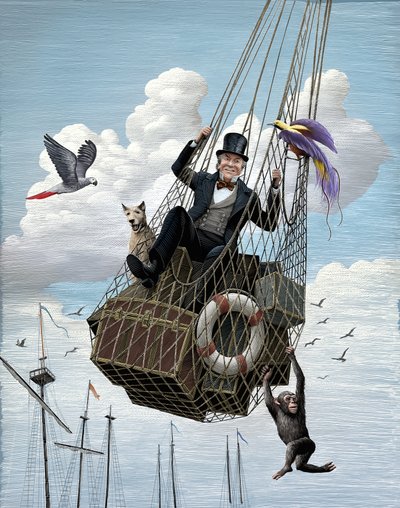 The Voyages of Doctor Dolittle, 2012 (karalama tahtası, dijital olarak renklendirilmiş) by Scott McKowen