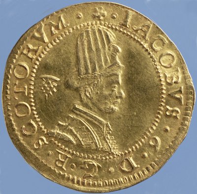 4 pound İskoç (şapka) James VI, Edinburgh mint, 1591 (ön yüz) (altın) (ters için bkz. 244626) by Scottish School