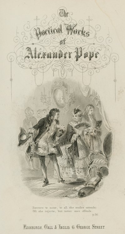 Kilidin Tecavüz sahnesinden, Alexander Pope (gravür) by Scottish School