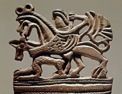 Sanat İskit (İskit veya İskit uygarlığı): Grifondaki Apollo - MÖ 4. yüzyıl - Bronz tank süsü - Hermitage Müzesi, Saint Petersburg by Scythian