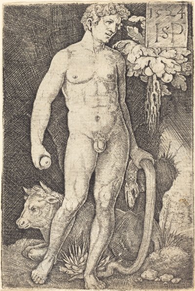 Adam Ayakta by Sebald Beham