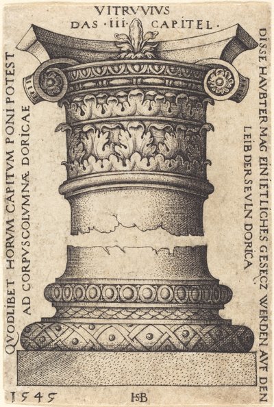 Bir Sütunun Sermayesi ve Tabanı by Sebald Beham
