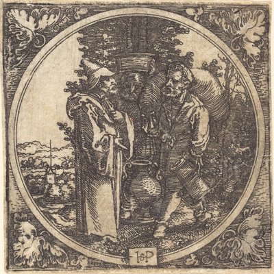 Beyefendi ve İki Hizmetkar veya Solon ve İki Köylü by Sebald Beham