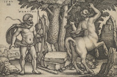 Herkül'ün Emekleri, 1542'den Herkül Nessus'u Öldürüyor. by Sebald Beham