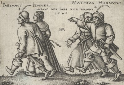 Ocak ve Şubat, Köylü Bayramı veya On İki Ay, 1546. by Sebald Beham