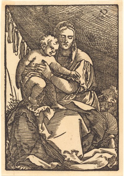 Bir Gölgelik Altında Madonna ve Çocuk by Sebald Beham