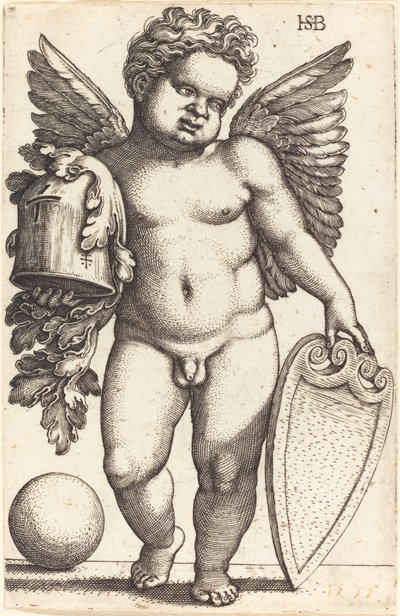 Bir Arması Tutan Erkek Dahi by Sebald Beham