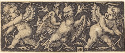Kartal ve İki Cin ile Süsleme by Sebald Beham