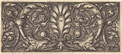 İki Grotesk Yunusla Süsleme by Sebald Beham