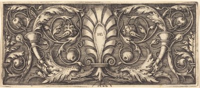 İki Grotesk Yunusla Süsleme by Sebald Beham