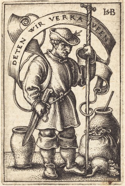 Köylü Pazarda [solda] by Sebald Beham