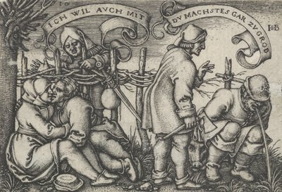 Çitin Arkasındaki Köylüler, Köylü Bayramından veya On İki Aydan, 1546-47. by Sebald Beham