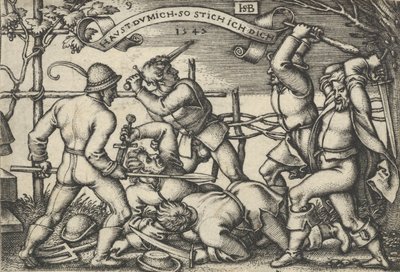 Köylülerin Kavgası, Köylülerin Ziyafeti veya On İki Ay, 1547. by Sebald Beham